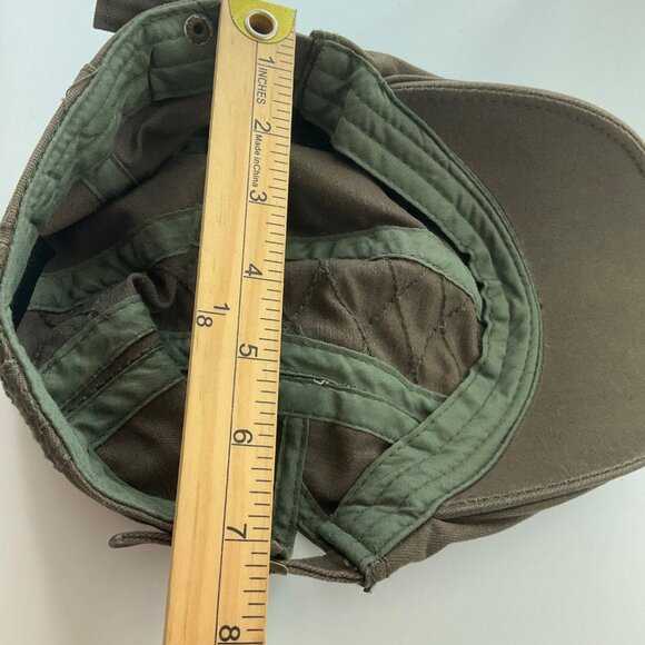 VTG Born Fashion Y2K Quilted Olive Green Cotton Flat Newsboy Cap Hat Adjustable - Picture 6 of 8